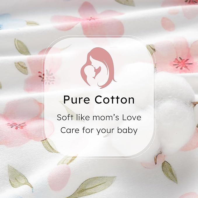 Baby Sleep Sack 0-6 months, 100% Cotton Sleeping Sack for Newborn and Infant, 3 Pack Baby Wearable Blanket, 0.5 Tog Lightweight Double Zipper Sleep Bag Small Pink Butterfly Flower