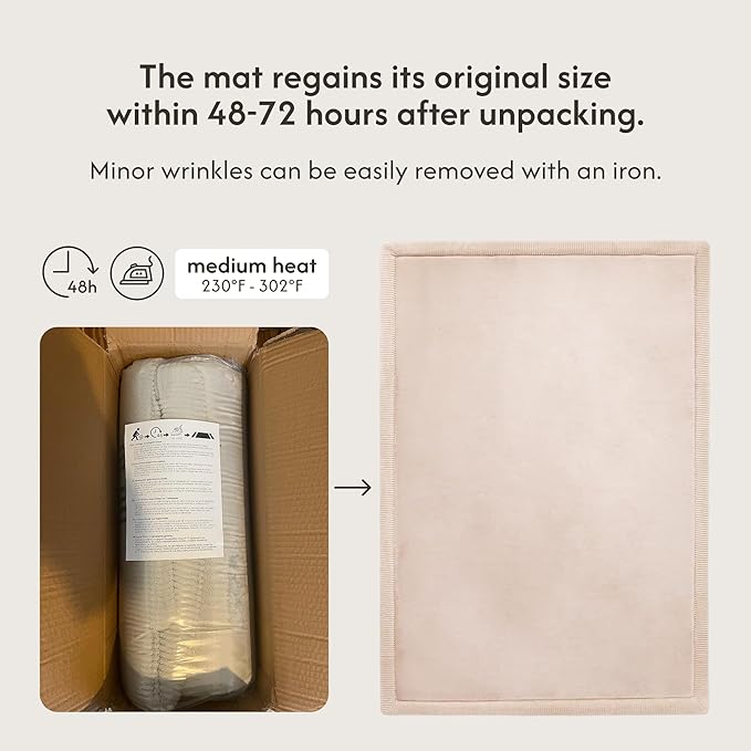 Premium Baby Playmat for Floor 80" x 110" Beige – Cloudsoft Coral Velvet Memory Foam Rug for Crawling – Non-Slip, Water-Resistant, Non-Toxic, Easy-Care Muscle Mat – Thick Play Mat for Baby