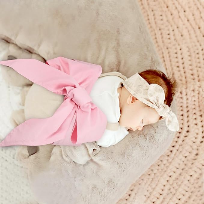 Newborn Swaddle Sash, Soft Cotton Bow Decorative Strap for Swaddles, Adorable Maternity Bow Sash, 70x5.5 Inch, Pink