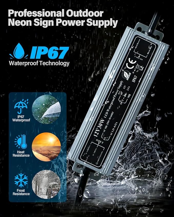 Custom Outdoor Neon Sign for Business, Large Personalized IP67 Waterproof LED Sign with Remote, Customizable Outdoor Light Up Signs Battery Operated for Backyard Patio Poolside Office Storefront Business Logo Salon Bar Party Wedding