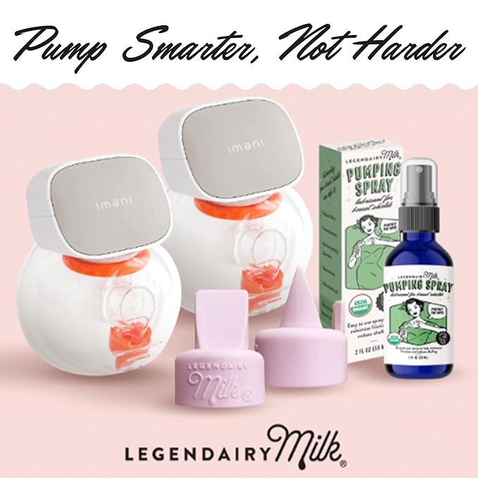 Legendairy Milk Pumping Spray 4 oz., Helps Sore Nipples & Clogged Ducts, Organic Lubricant for Breast Shields and Flanges, Vegan Breast Pump Spray, Natural & Lanolin-Free, Made in USA