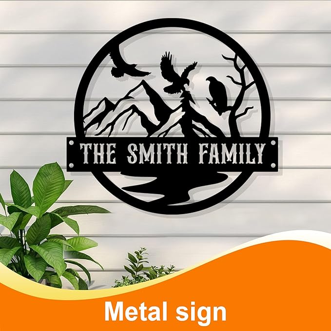 Metal Sign Customized, Personalized Eagle Wall Decor, Custom Signs Outdoor Metal, Cabin Decor, Porch Decor, Birthday Gift for Nature Lover