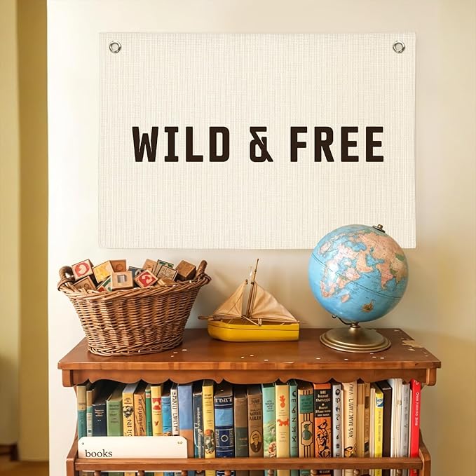 Playroom Boys Room Decor, Kids Room Wall Decor Canvas Banner - Adventure Nursery Wall Hanging for Nursery 30x20 Inch