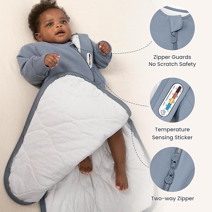 kaiya baby Unisex Sleeping Bag for Babies and Toddlers 2.5 Tog Sleep Sack, Long Sleeve Sleep Sack, Wearable Blanket Baby