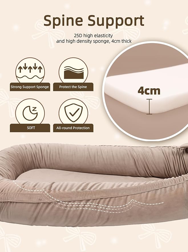 Baby Lounger, Infant Lounger for Newborn,Portable Baby Nest Cover Breathable & Soft, Newborn Essentials