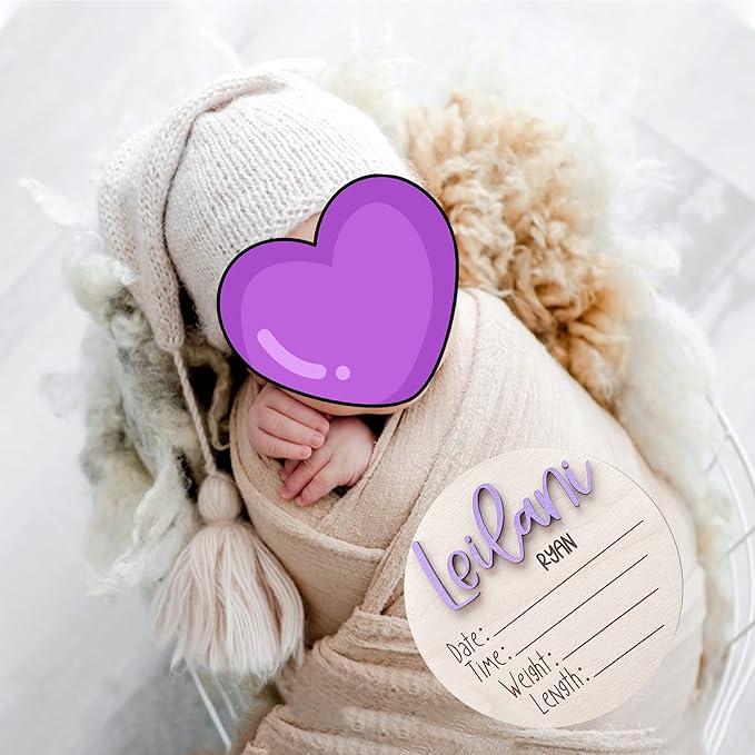NAZENTI Personalized Baby Name Announcement Wooden Signs, Custom Birth Announcement Sign For Hospital, Baby's Arrival Gift For Decor, Welcome Sign, Gifts For Baby Girl Or Boy Shower