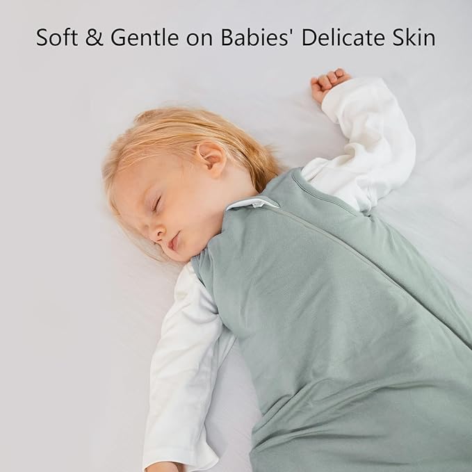 Rayon Made from Bamboo Sleep Sack 6-12 Months 1.0 Tog Ultra Soft Baby Wearable Blanket Toddler Sleeping Sack for Babies Unisex Girl Boy 2-Way Zipper Baby Sleeping Bag Breathable Lightweight Medium