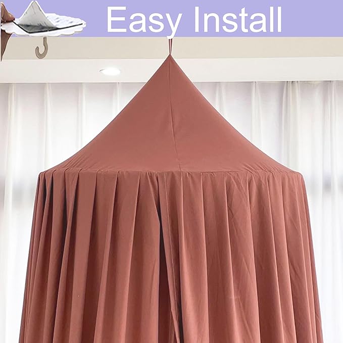 Extra Large Kids Bed Canopy for Girls Boys Bedroom Decor, Crib Nursery Hanging Light Blocking Reading Nook (Rose Red)