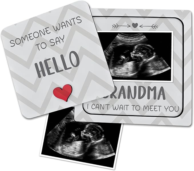 Pregnancy Announcement Sonogram Picture Frame for Grandma, Ultrasound Photo Frame Wooden Surprise Box for New Grandparents, Pregnancy Reveal Keepsake for Grandmothers, First Mother's Day Gifts