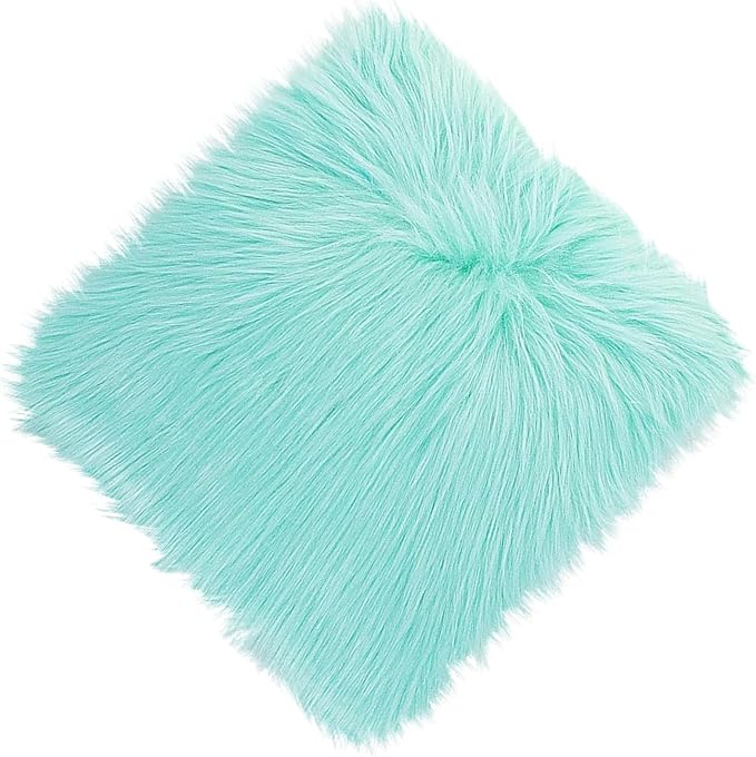 12inch Square Small Faux Fur Sheepskin Cushion Soft Plush Area Rug,Photo Background for Small Product Desktop Photography,Display and Decor,Jewelry,Nail Art,Locker Accessories (Blue)