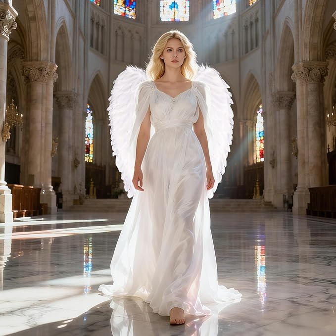 THARAHT Feather Angel Wings with Adjustable Elastic Strap Suitable for Photography Role Playin