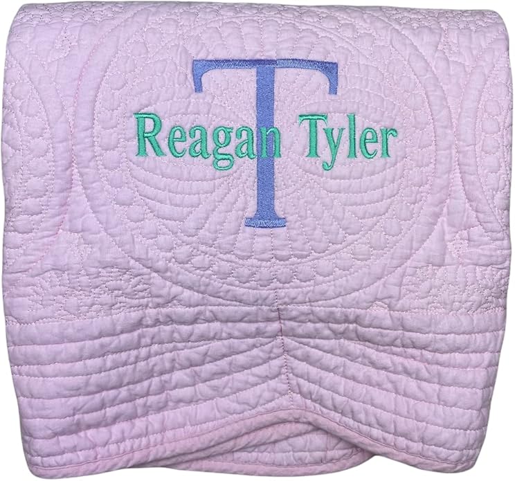 Embroidered Personalized Baby Gifts for Newborn Boy or Girl Herloom Quilt Keepsake Blanket Great gift from Godmother or Godfather