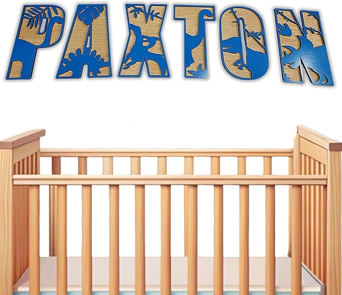 Personalized Wooden Name Sign - Custom Baby Name Signs for Nursery & Kids Room, Baby Announcement Sign, Wall Name Signs Personalized, Round Wooden Letters for Nursery Decor (Letters 3D)