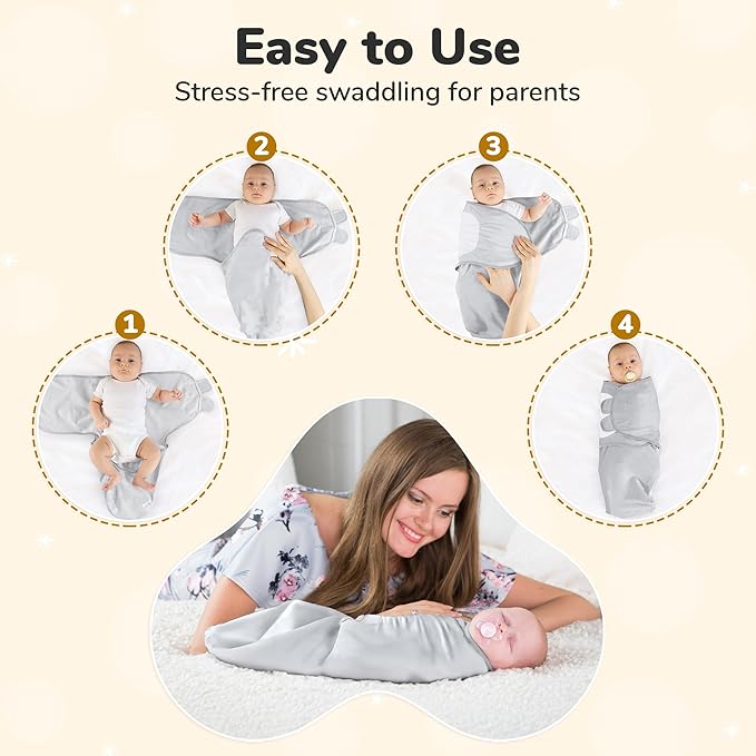 Mama Cheetah Preemie Swaddle Sack, Organic Swaddling Sleep Sacks for Preemies, Preemie Swaddle Blanket Wrap, Easy Swaddles for Premature Baby Boy Girl 4-7 lbs, Newborn Essentials, 3-Pack
