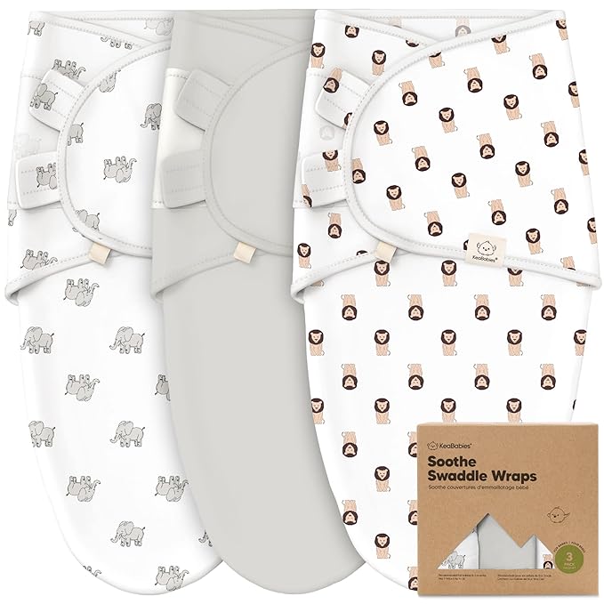3-Pack Organic Baby Swaddle Sleep Sacks - Swaddles for Newborns, Infant 0-3 Months, Baby Girls, Boys, Soft & Snug Newborn Sleep Sack, Nursery Swaddling Blankets (The Wild 2)