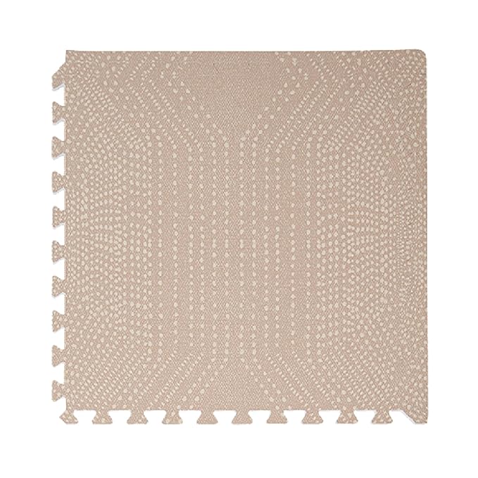Toddlekind Premium Foam Playmat, 4 x 6 feet, 6 Tile Extra Thick Foam Floor Puzzle Mat for Babies/Toddlers Stylish, Non-Toxic, Odorless. Perfect for Tummy Time, Crawling, and Play. 0m+ (Beige/Brown)