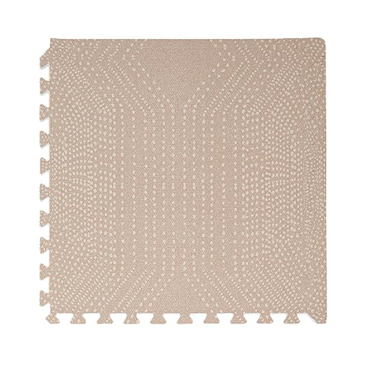 Toddlekind Premium Foam Playmat, 4 x 6 feet, 6 Tile Extra Thick Foam Floor Puzzle Mat for Babies/Toddlers Stylish, Non-Toxic, Odorless. Perfect for Tummy Time, Crawling, and Play. 0m+ (Beige/Brown)