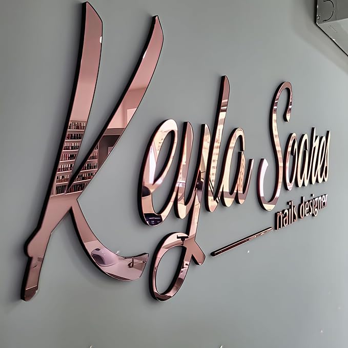 Custom Business Logo Sign, Handmade Professional 3D Laser Cut Custom Acrylic Sign Personalized for Wall, Salon Office Company Retail Studio Cafe Man Cave Bar Club Wedding Business Home
