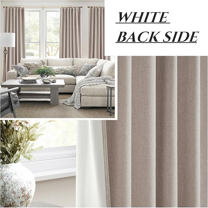 Short Small Window Room Darkening Curtains 54 Inches Long for Bedroom/Basement, Boho Linen Heat Blocking&Soundproof Blackout Curtains Back Tab Pleated with Hooks (50" Wx54 L 2 Panels Burg)