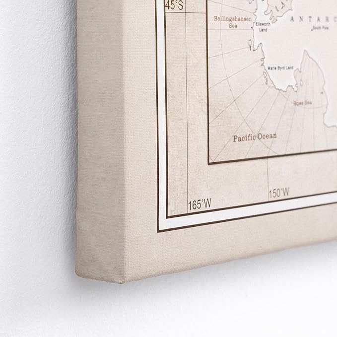 Canvas World Map with Cork Pin Board - English Lettering - Decorative Wall Decoration for All Rooms - Canvas Pictures with World Map Motif (150x100 cm, Pattern 22)