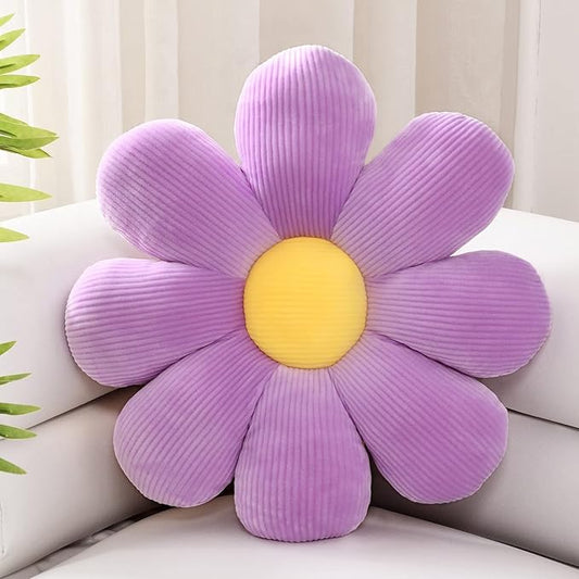 Sioloc Flowers Pillow,Flower Shaped Throw Pillow Butt Cushion Floor Pillow,Seating Cushion,Cute Room Decor & Plush Pillow for Bedroom Sofa Chair(Lavender,15.7'')