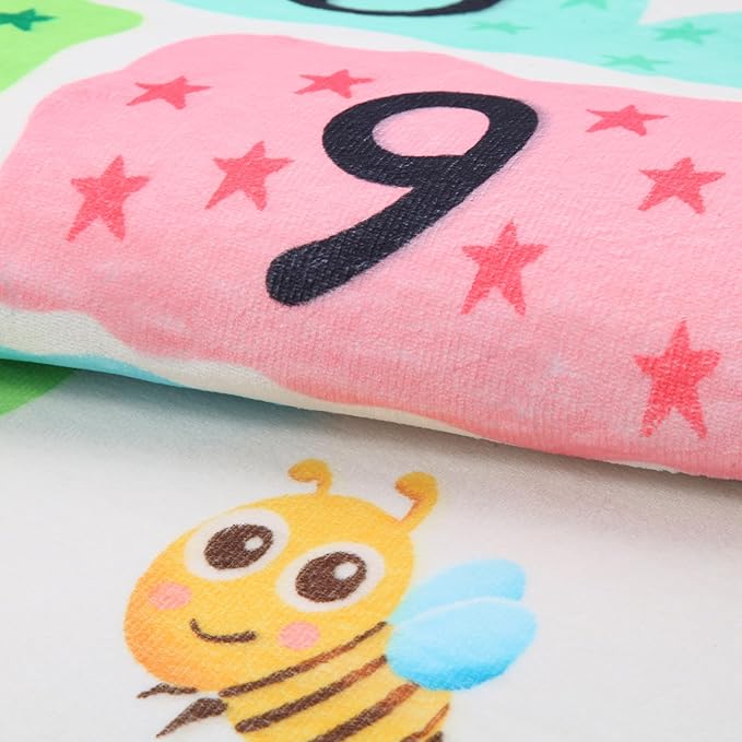 Cute Soft Educational Hopscotch Kids Room Rug with Numbers ABC Alphabet, Washable Pink Girls Play & Learning Rugs for Bedroom Playroom Classroom, Toddler Baby Play Area Nursery Carpet Rug 63"x31.5"