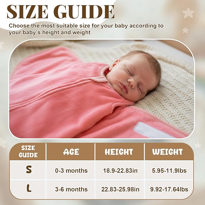Furry Newborn Swaddle Sleep Bag for 0-3 Months Winter Warm Plush Baby Sleeping Bag Tog 2.5 Golden Mink Wearable Blanket with Adjustable Wrap for Infant Baby Shower New Parents Gift, Pink
