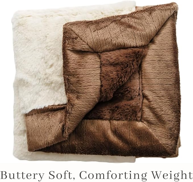 SARANONI Luxury Security Blankets for Babies | Ultra-Soft Lush and Boutique Quality Baby Blanket | Ivory & Gingersnap, Mini - 15" x 20"