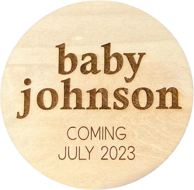 Baby Coming Soon Announcement Personalized Sign with date, Pregnancy Announcement plaque, maternity photo prop, Baby Announcement Sign (Engraved)