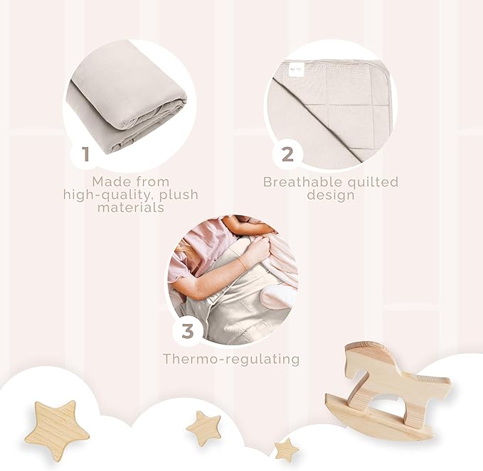 Nyte Nyte Baby - 2.5 TOG Soft Baby Quilted Blanket - Lightweight and Breathable, Ideal for Newborns and Toddlers, 39" x 57", Machine Washable, Bone