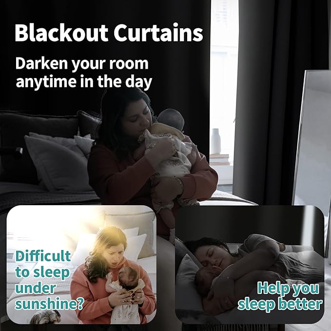 BGment Blackout Curtains for Bedroom 84 Inch Length 2 Panels Set, Thermal Insulated Bedroom Curtains Soundproof Room Darkening Window Curtain Drapes, Each Grommet Curtains 42 Inch Wide, Dark Grey
