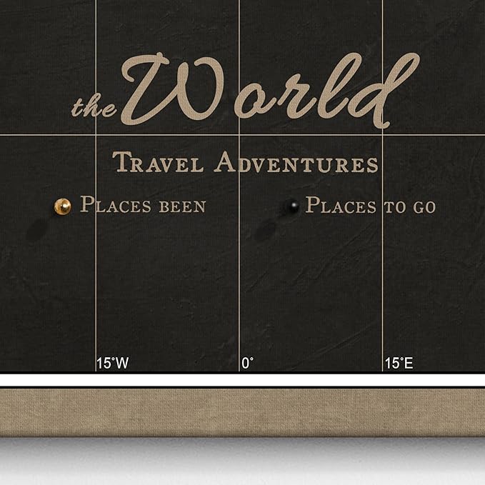 Canvas World Map with Cork Pin Board - English Lettering - Decorative Wall Decoration for All Rooms - Canvas Pictures with World Map Motif (120x80 cm, Pattern 5)
