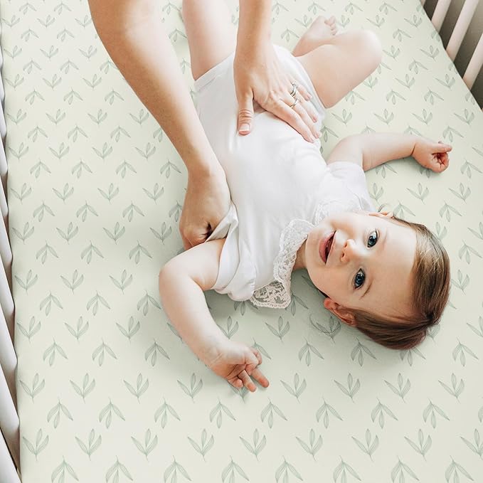 KeaBabies 2-Pack Baby Crib Sheets for Boys, Girls - 52x28 Viscose Derived from Bamboo Toddler Bed Sheets Neutral, Fitted Crib Mattress Cover for Standard Baby Bedding, Soft & Cozy (Fleur)