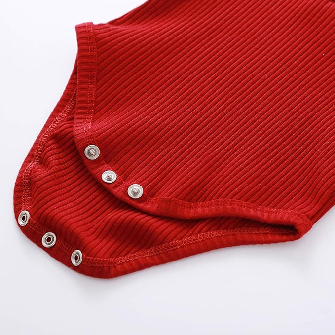 Newborn Baby Boy Girl Clothes Ribbed Knitted Cotton Long Sleeve Romper Long Pants Solid Color Fall Winter Outfits