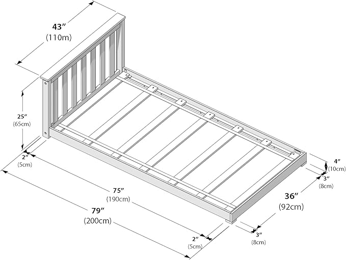 Max & Lily Classic Twin Floor Bed, 79.75 Inches, Solid Wood Low Bed Frame for Kids, Modern Floor Bed for Bedroom, Blonde