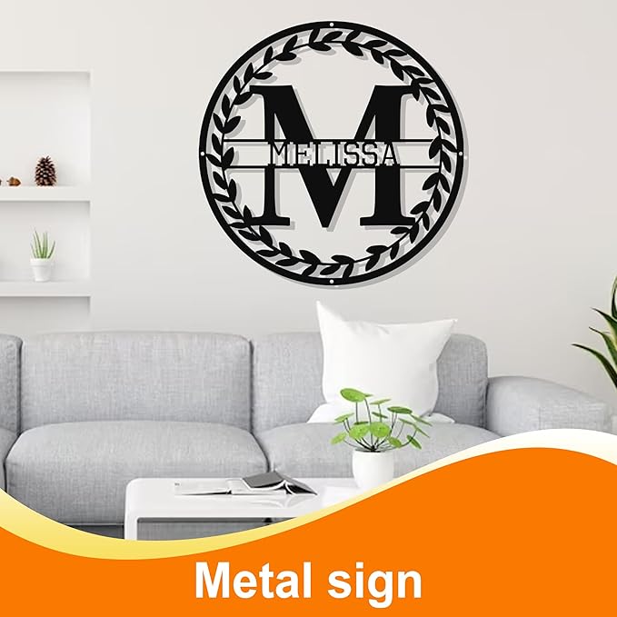 Personalized Last Name Signs, Custom Metal Sign, Split Letter Monogram Wall Decor, Indoor/Outdoor Wall Art, Personalized Wedding Gifts for Newlyweds, Housewarming/New Home Gift