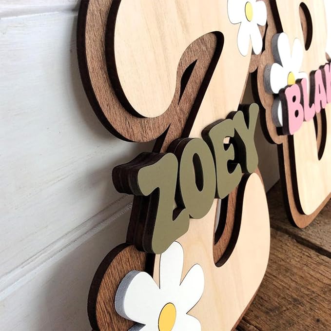 Chillever - Personalized Name Sign For Nursery, Custom Wooden Name Sign, Baby Letter Decor, Exquisite Nursery Decor and Wall Art for Girl or Boy Room, Baby Letter Room Decorations