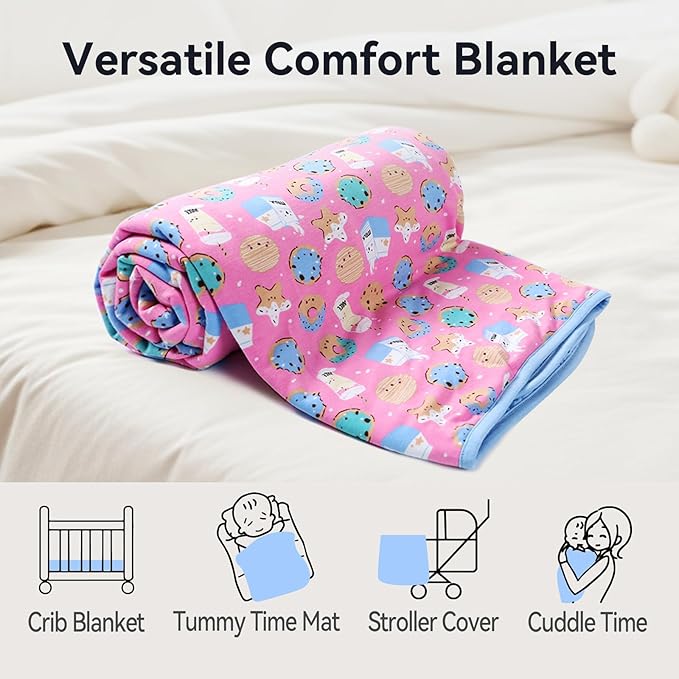 Supersoft Baby Blankets for Girls Boys, Rayon Made from Bamboo Baby Quilt - Breathable & Hypoallergenic Blanket for Bedding Crib Stroller 30"x40" (Pink Dessert)