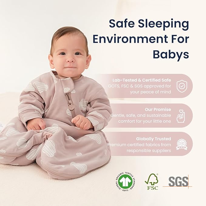 kaiya baby Unisex Sleeping Bag for Babies and Toddlers 2.5 Tog Sleep Sack, Long Sleeve Sleep Sack, Wearable Blanket Baby