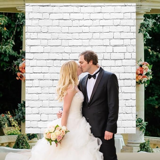 White Brick Backdrop for Photography LFEEY Vintage White Brick Wall Photo Backdrop Newborn Baby Shower Girls Adults Portrait Photography Background Wallpaper Photo Studio Props 10x8ft Vinyl