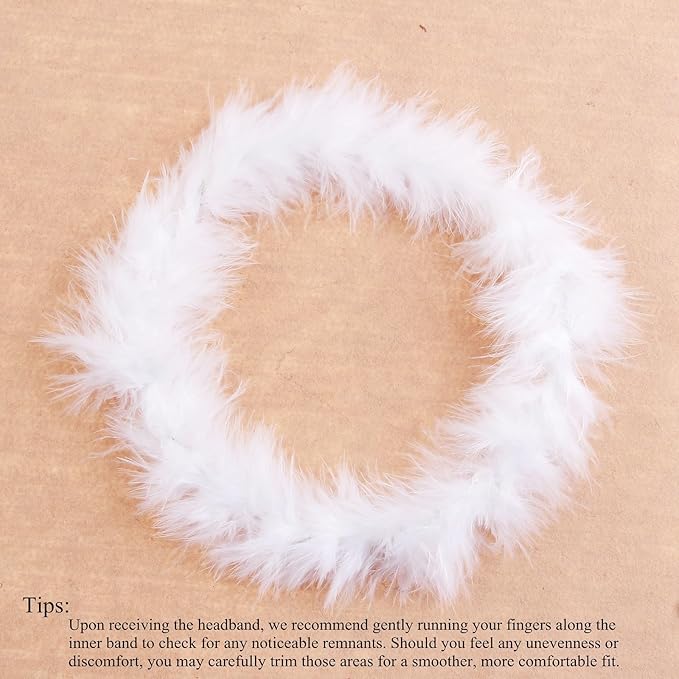 Nishine 2 PACK White Newborn Fuzzy Feather Angel Wings + Headband Set for Baby Cosplay Girls Costume Photography