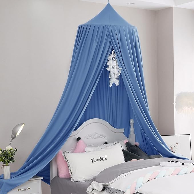 Princess Bed Canopy for Girls, Extra Large Hanging Canopy for Bed, Dreamy Play Tent for Girls Room Bedroom Decoration, Breathable Canopy Bed Curtain for Children Reading Nook - Navy Blue
