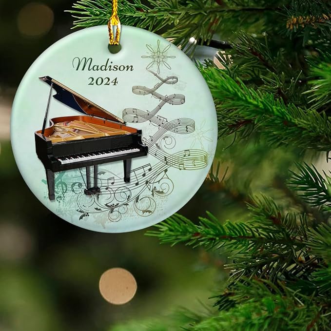 wowcugi Piano Ornament Personalized Instrument Ornaments for Christmas Tree Xmas Tree Decorations Keepsake Gifts for Pianist Instruments Music Lovers