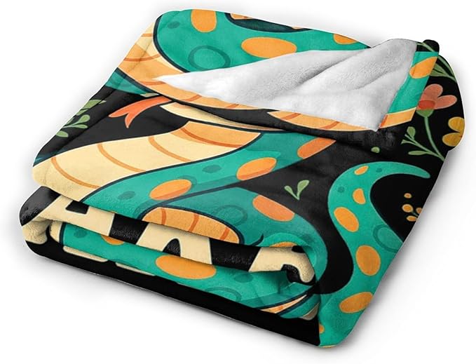 Snake Blanket I Just Really Like Snakes Throw Blanket Soft Cozy Fleece Fuzzy Plush Warm Stuff Bedding Floral Animal Blankets Gifts for Boys Girls Kids Adult Men Women 60"X80"