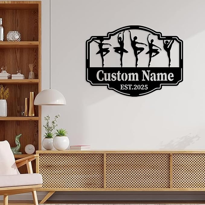 Custom Ballet Dancer Metal LED Wall Art,Personalized Girl Name Ballet Sign for Bedroom, Nursery, Dance Studio – Ballerina Wall Decor, Dancer Gift, Birthday Gift for Kids