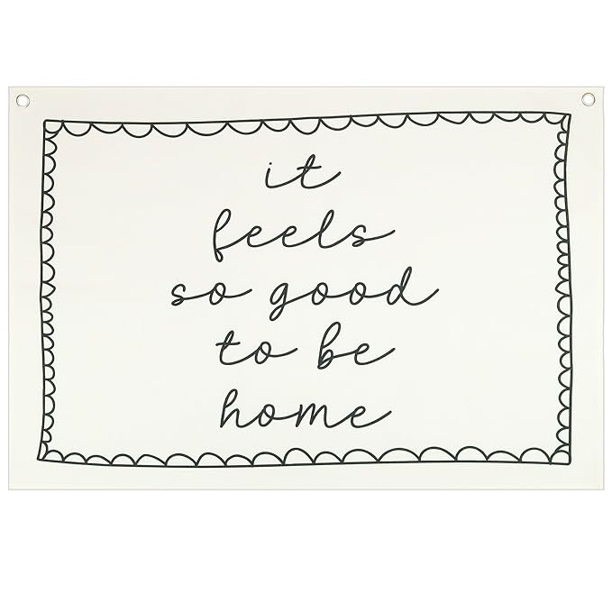 Boho Daily Reminders Affirmation Poster Rectangular Banner Flag Wall Decor Gift for Women Men,Farmhouse Entryway Living Room Bedroom Dorm Decor-It feels so good to be home-Birthday Christmas Gift