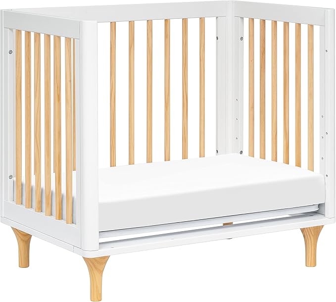 Babyletto Lolly 4-in-1 Mini Crib Convertible to Mini Wooden Toddler Bed, Daybed & Twin-Size Bed - GREENGUARD Gold Certified - Made of 100% Solid Wood - Includes Toddler Conversion Kit - Washed Natural