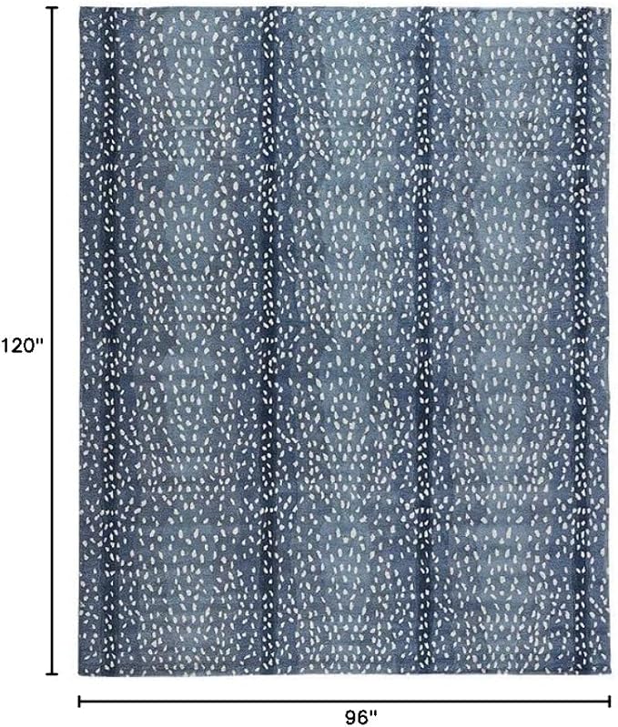 Wallard Design Antelope Cheetah Blue Animal Contemporary Handmade 100% Woolen Area Rugs & Carpets (8'x10')