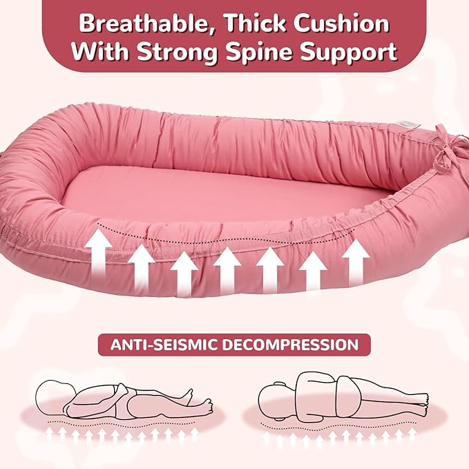 Baby Lounger, Infant Lounger for Newborn,Portable Baby Nest Cover Breathable & Soft, Newborn Essentials