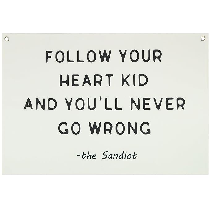 Mental Health Inspirational Rectangular Banner Flag Wall Sign Decor Gift for Boy Girl Kid Teen,Classroom Therapy Office Homeschool Reading Room Bedroom -Follow Your Heart Kid-Birthday Christmas Gift